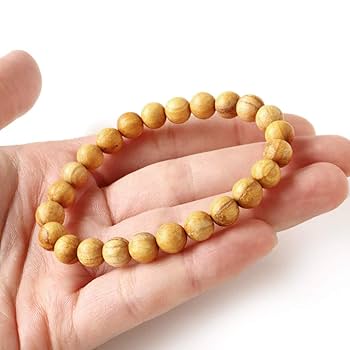 パロサント　ペルー産　フラワーオブライフ彫　ナチュラルウッド　ブレス　数珠　香木 パロサント ペルー産 フラワーオブライフ彫 ナチュラルウッド